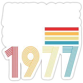 Awesome Since 1977 Birthday 1977 Vintage 1977 - Sticker size S (10 x 10 cm) - white matte - Front