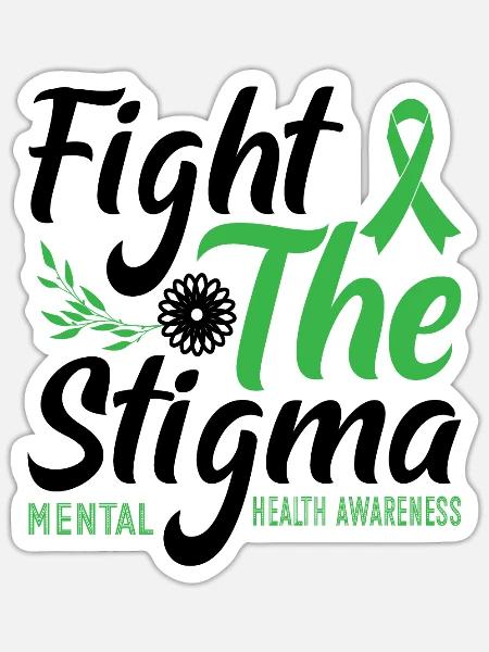 Bekämpfen Sie das Stigma Mental Health Awareness - Sticker Größe S (10 x 10 cm) - Mattweiß