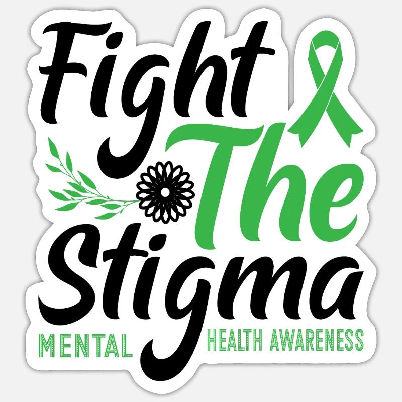 Bekämpfen Sie das Stigma Mental Health Awareness - Sticker Größe S (10 x 10 cm) - Mattweiß
