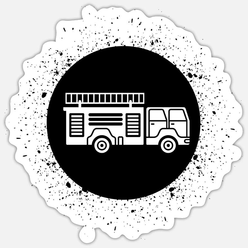 Kreis mit Splash und Fire Brigader - (2) Sticker Größe S (10 x 10 cm)
