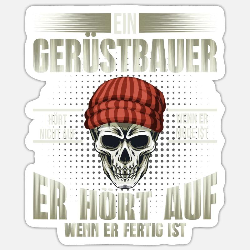 Gerüstbauer - Sticker Größe S (10 x 10 cm) - Mattweiß