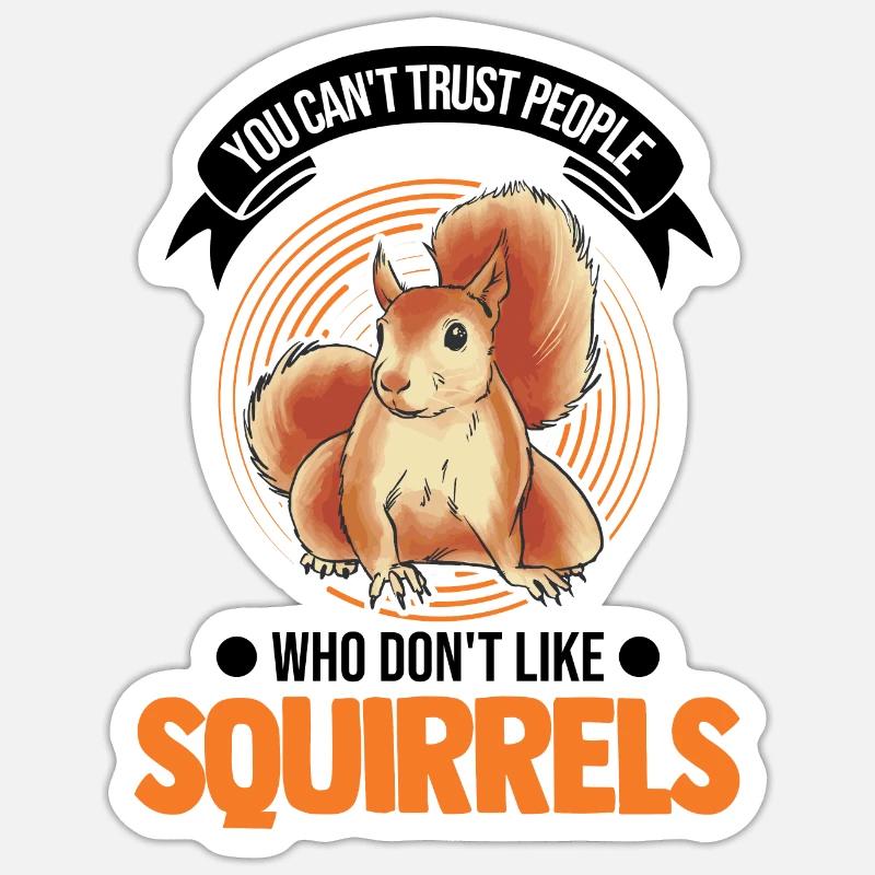 Eichhörnchen Geschenk Grauhörnchen Squirrel - Sticker Größe S (10 x 10 cm) - Mattweiß