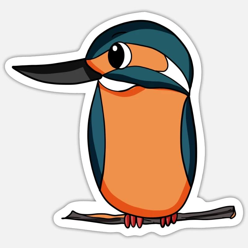 Eisvogel Blauer Vogel Sticker Größe S (10 x 10 cm)