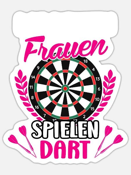 Frauen Darts Damen Dartscheibe Darts Zubehör Dart - Sticker Größe S (10 x 10 cm) - Mattweiß
