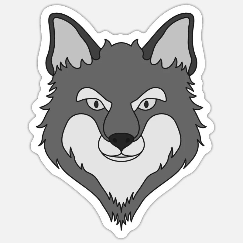 Fuchs Waldtier Design mit Tierkopf - Sticker Größe S (10 x 10 cm) - Mattweiß