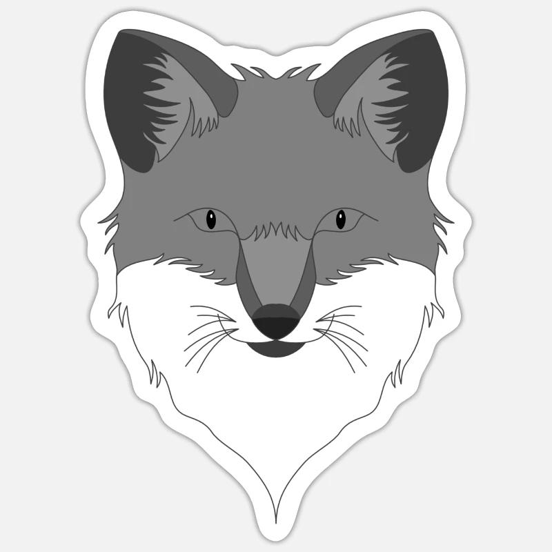 Fuchs Waldtier Design mit Tierkopf - Sticker Größe S (10 x 10 cm) - Mattweiß
