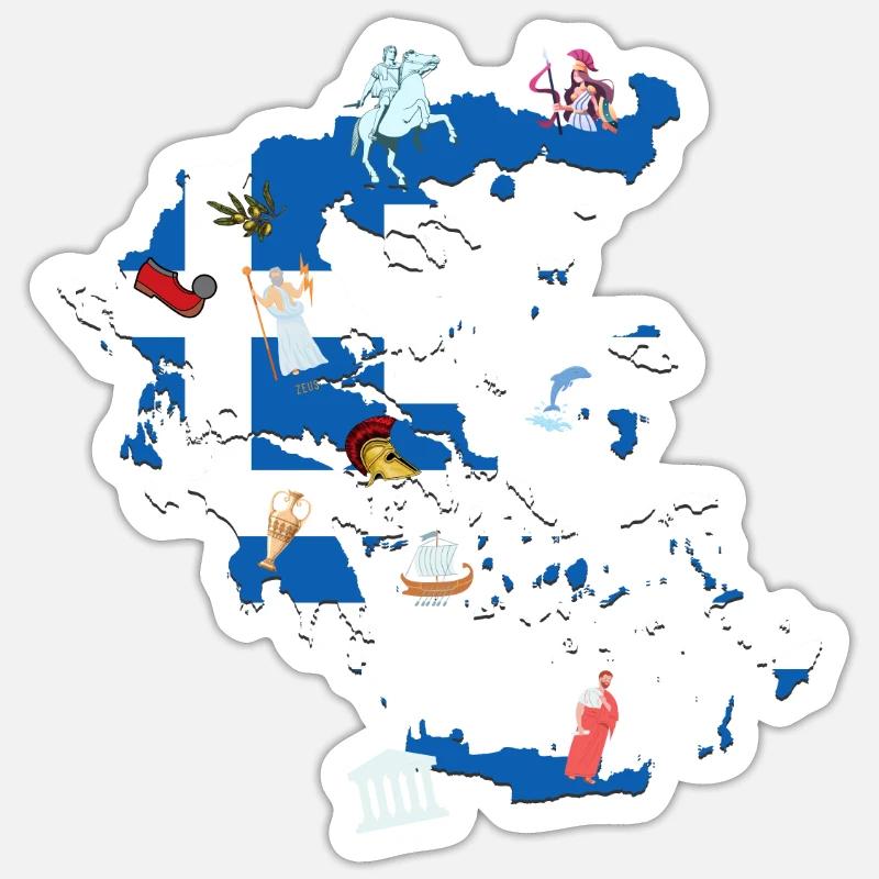 Grèce Sticker taille S (10 x 10 cm)