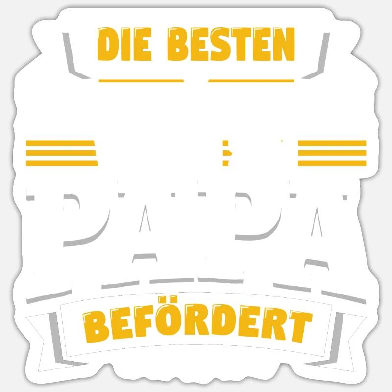 Busfahrer werden zum Papa befördert - Sticker Größe S (10 x 10 cm) - Mattweiß