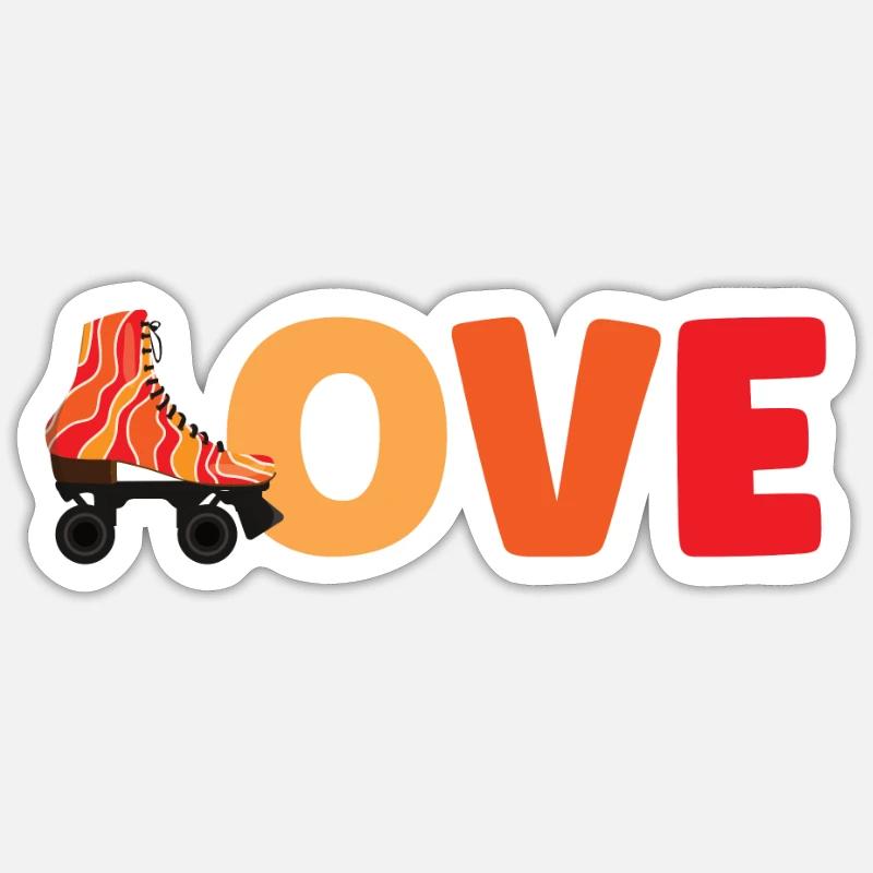 Roller Skate Roller Skating Roller Derby - Sticker taille S (10 x 10 cm) - blanc mat