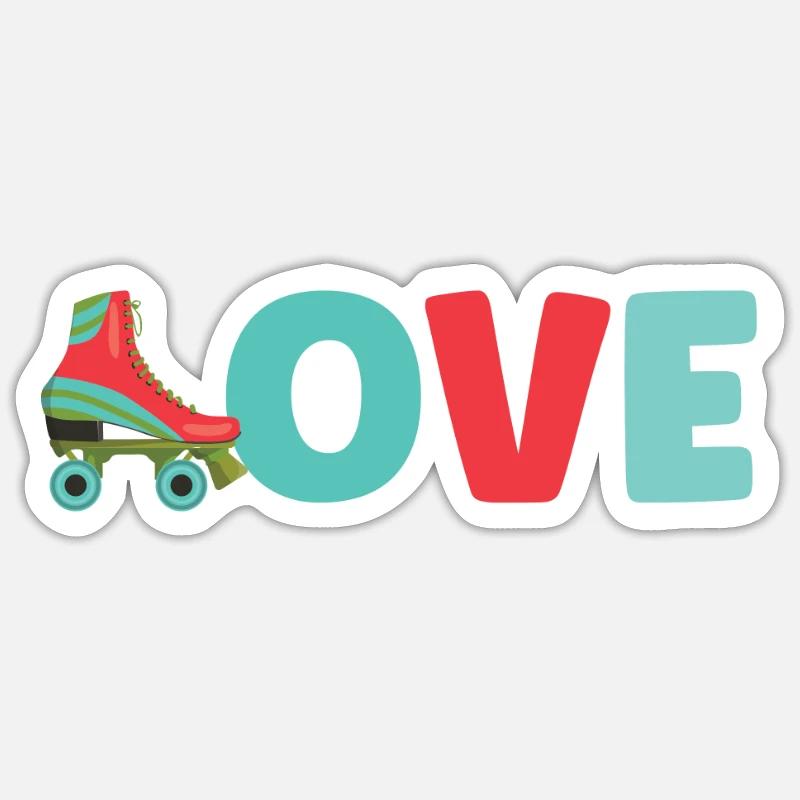 Roller Skate Roller Skating Roller Derby - Sticker taille S (10 x 10 cm) - blanc mat