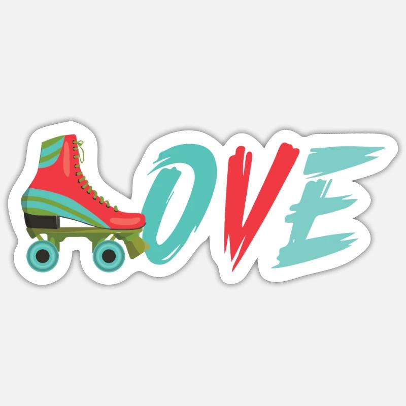 Roller Skate Roller Skating Roller Derby - Sticker taille S (10 x 10 cm) - blanc mat