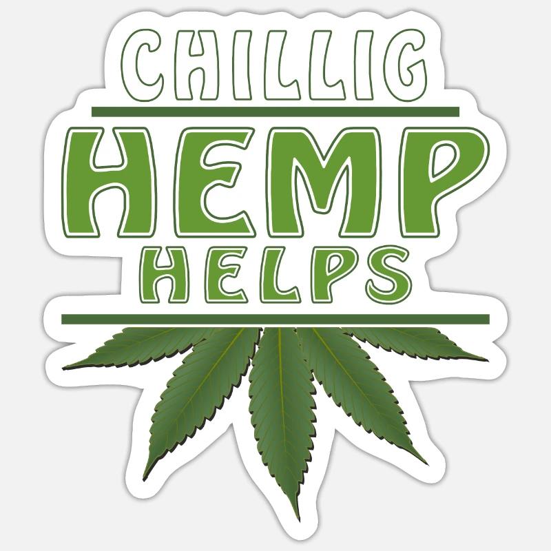 CHILLIG HEMP AIDE - Sticker taille S (10 x 10 cm) - blanc mat