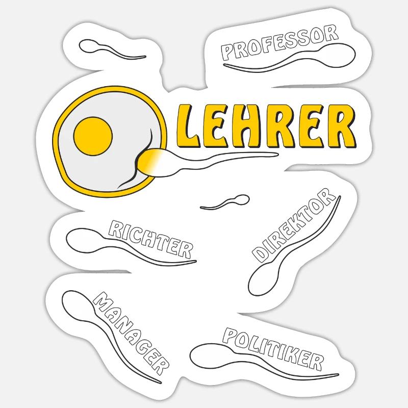 LEHRER - Sticker Größe S (10 x 10 cm) - Mattweiß