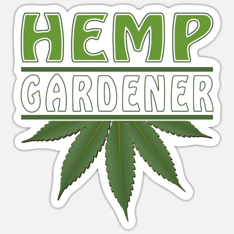 HEMP GARDENER - Sticker Größe S (10 x 10 cm) - Mattweiß