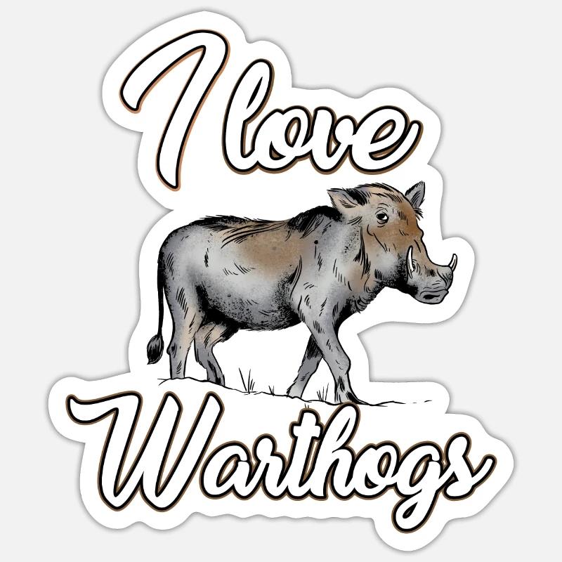 I love warthogs Sticker size S (10 x 10 cm)