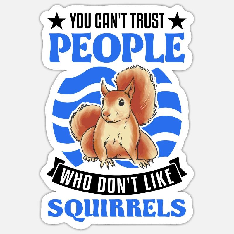 Squirrel Gift Grey Squirrel - Sticker size S (10 x 10 cm) - white matte