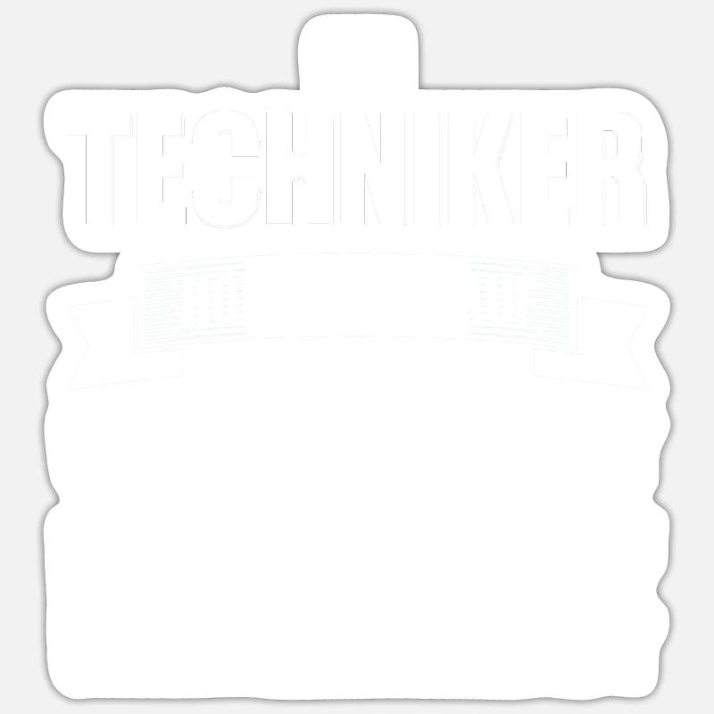 Techniker Beruf Technik Geschenk - Sticker Größe S (10 x 10 cm) - Mattweiß