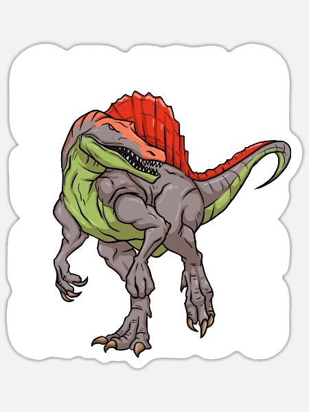 Spinosaurus Dinosaurier Kinder Dinosaurier Illustr - Sticker Größe S (10 x 10 cm) - Mattweiß