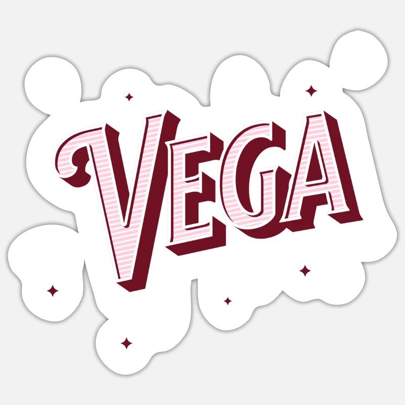 Vega names personalized - Sticker size S (10 x 10 cm) - white matte