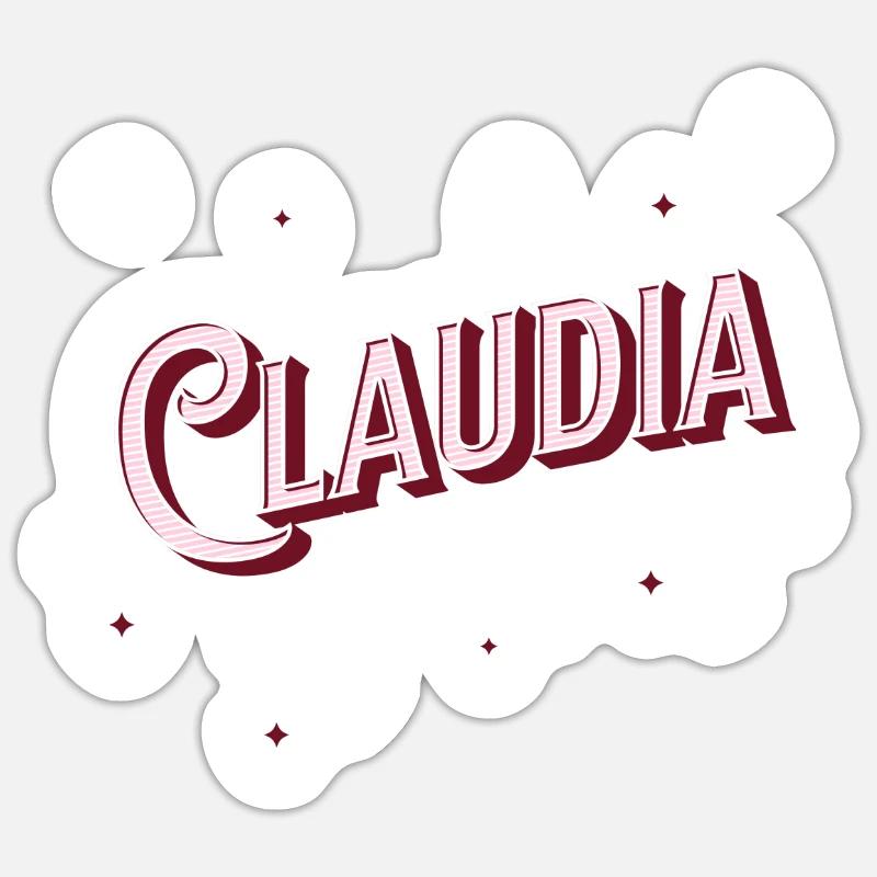 Claudia Namen personalized - Sticker size S (10 x 10 cm) - white matte