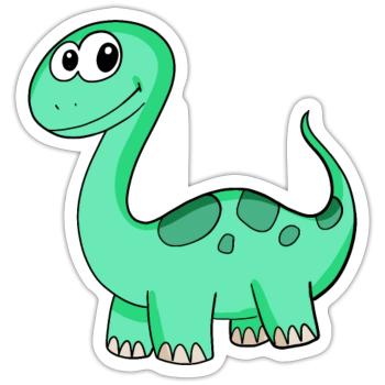 Dinosaurier Motiv - Sticker Größe S (10 x 10 cm) - Mattweiß - Vorne
