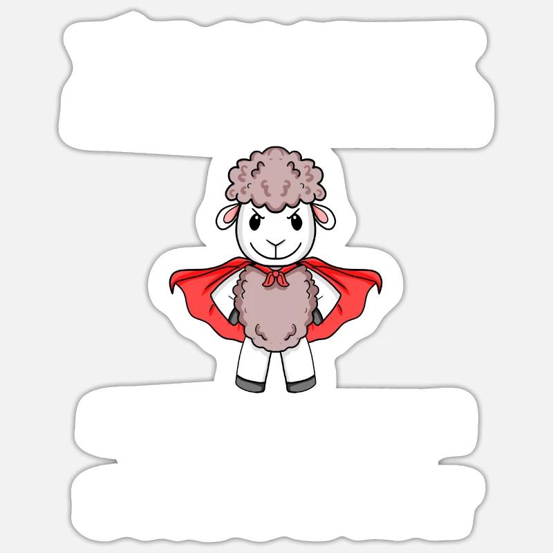 Schaf Superheld Hirte Sticker Größe S (10 x 10 cm)
