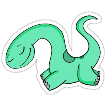Dinosaurier Motiv - Sticker Größe S (10 x 10 cm) - Mattweiß - Vorne