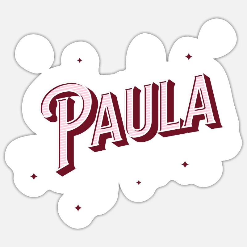 Paula name personalized - Sticker size S (10 x 10 cm) - white matte