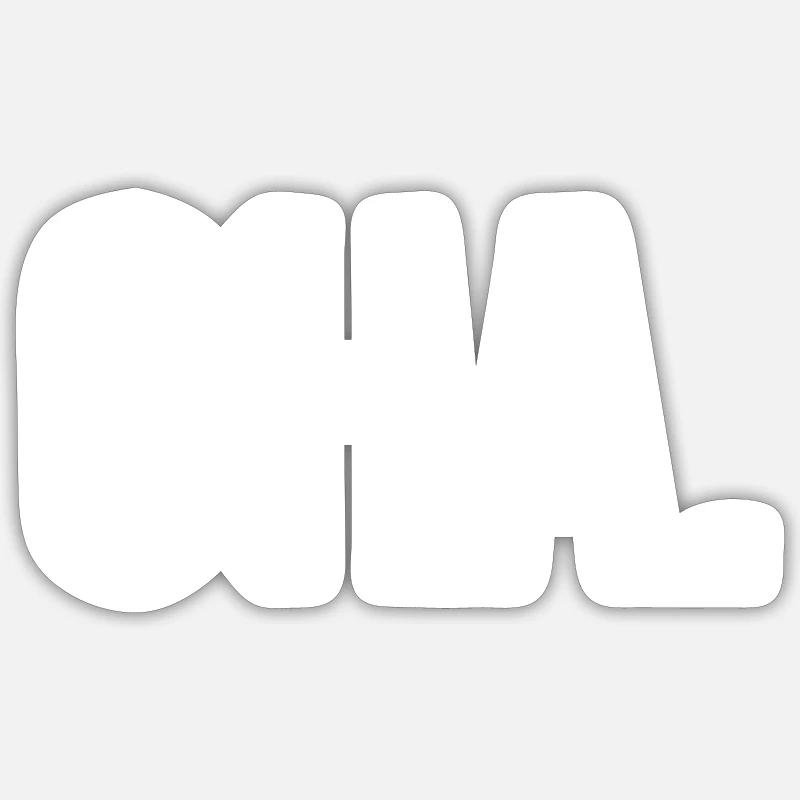 Oha - Sticker Größe S (10 x 10 cm) - Mattweiß