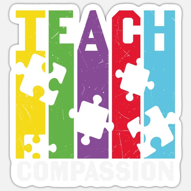 Teach Compassion Compassion Quotes - Sticker size S (10 x 10 cm) - white matte