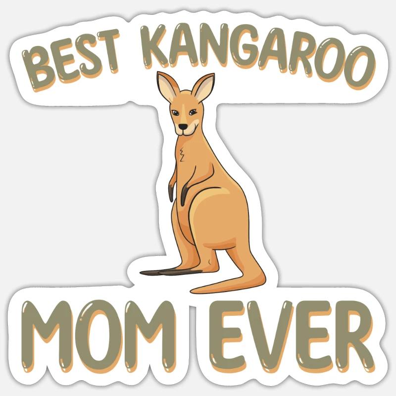 Beste Känguru-mutter Aller Zeiten - Sticker Größe S (10 x 10 cm) - Mattweiß
