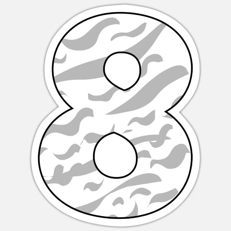 8 - Sticker Größe S (10 x 10 cm) - Mattweiß