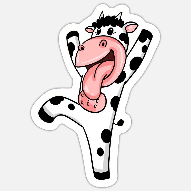 Vache - Sticker taille S (10 x 10 cm) - blanc mat