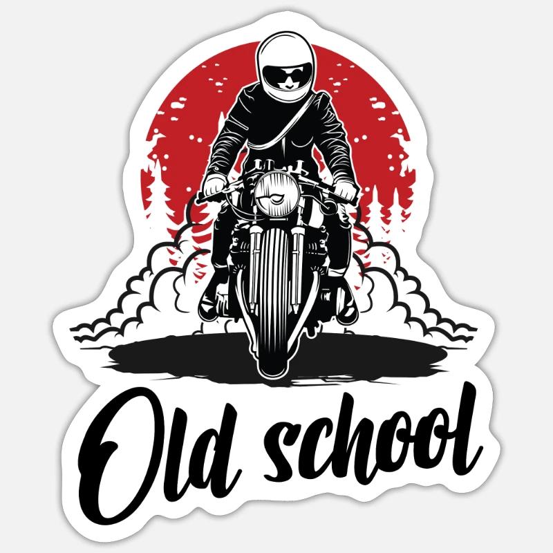old school - Sticker size S (10 x 10 cm) - white matte