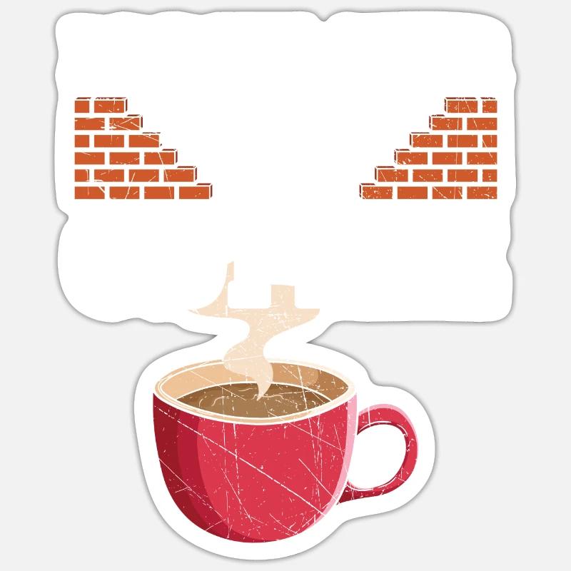 Bricklayer Fueled By Coffee Drinker Brickmason Sticker size S (10 x 10 cm)