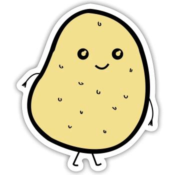 cute potatoe - Sticker Größe S (10 x 10 cm) - Mattweiß - Vorne