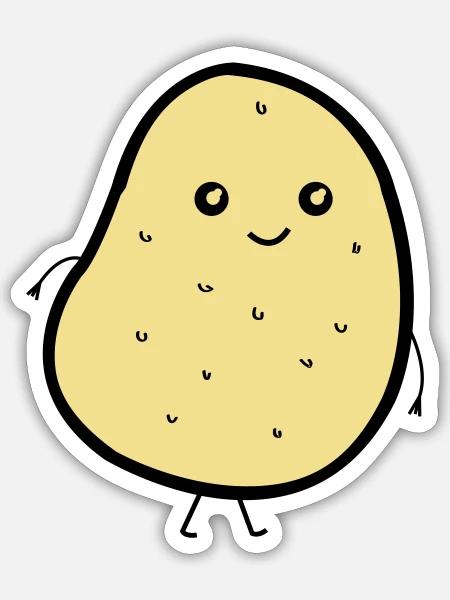 cute potatoe - Sticker Größe S (10 x 10 cm) - Mattweiß