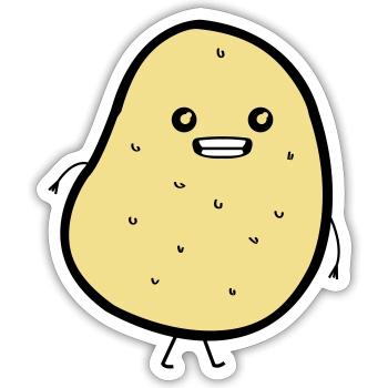 Funny Potatoe - Sticker Größe S (10 x 10 cm) - Mattweiß - Vorne