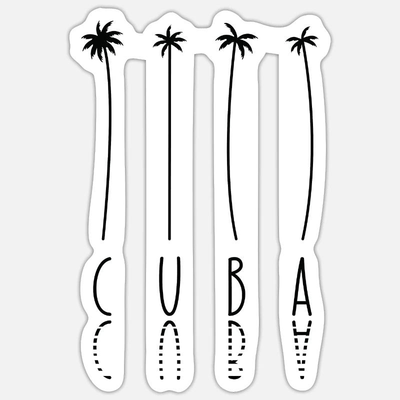 Palm Holiday - Île de Cuba - Sticker taille S (10 x 10 cm) - blanc mat
