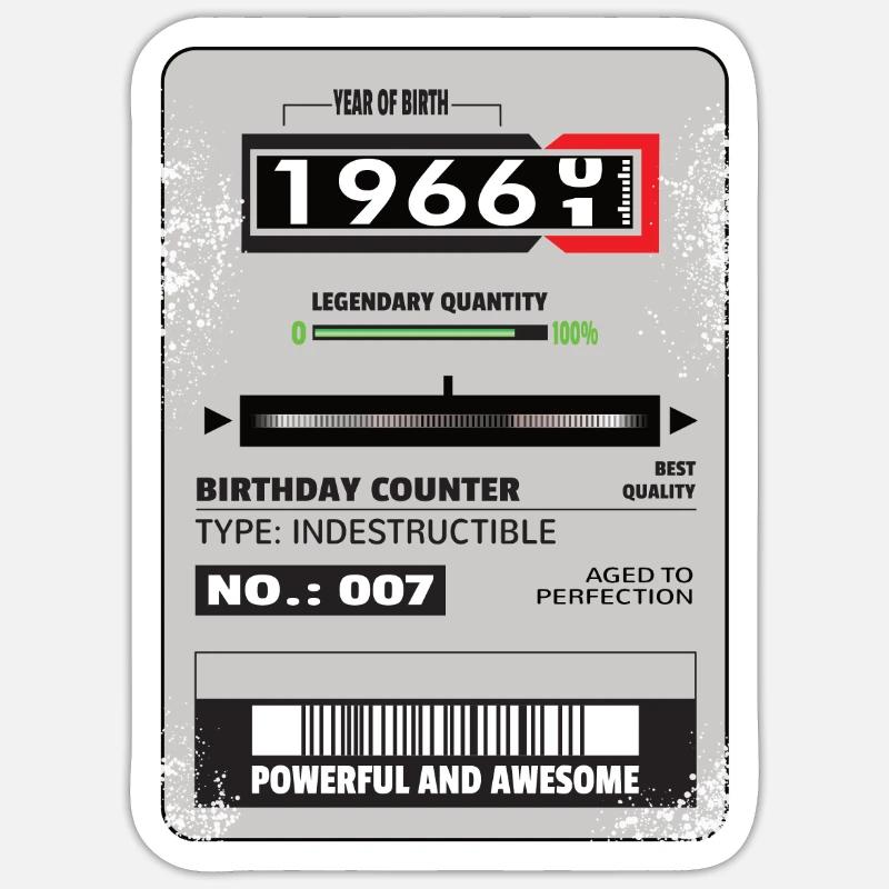 Three-phase meter birthday 1966 gift - Sticker size S (10 x 10 cm) - white matte
