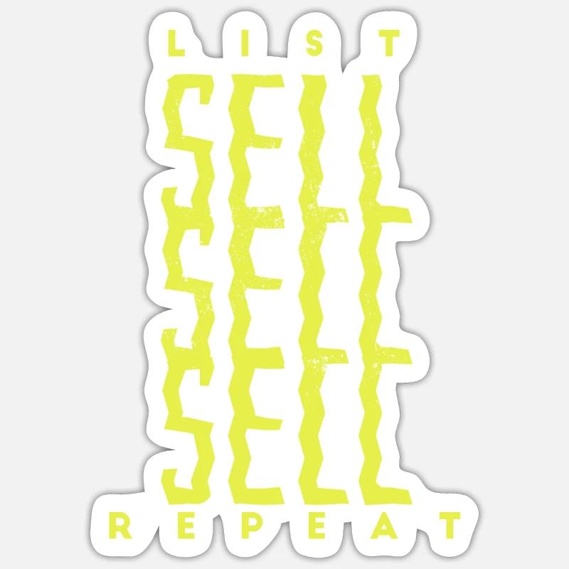 Liste d’agent immobilier Vendre Répéter Sticker taille S (10 x 10 cm)