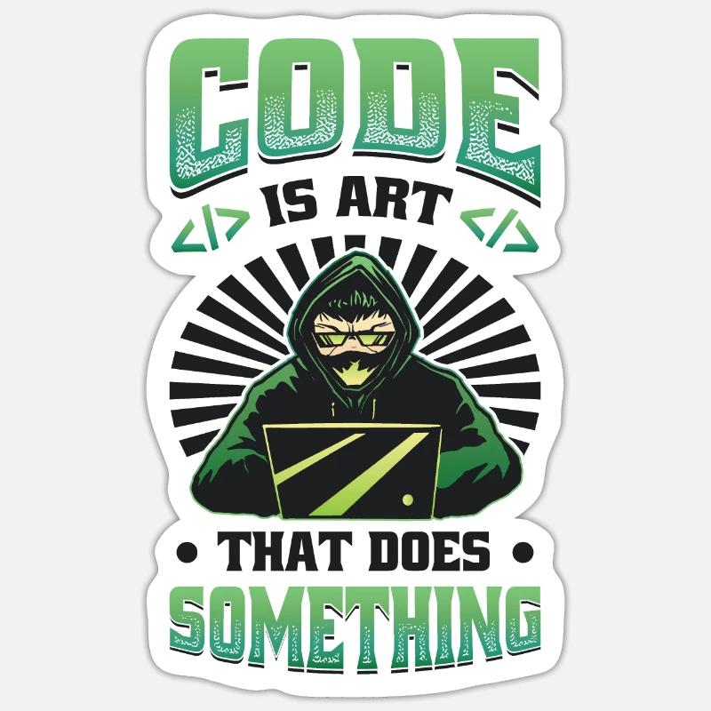 Le code est un art qui fait quelque chose de programmation Sticker taille S (10 x 10 cm)