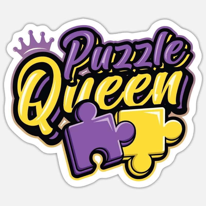 Puzzle Queen Jeu de puzzle - Sticker taille S (10 x 10 cm) - blanc mat
