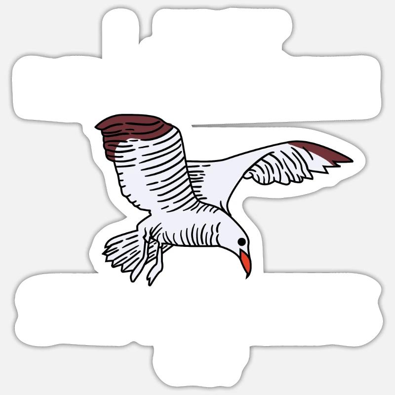Drôle de mouette - Sticker taille S (10 x 10 cm) - blanc mat