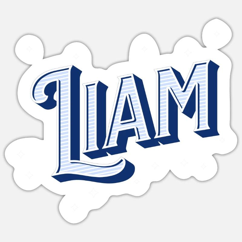Liam name personalized - Sticker size S (10 x 10 cm) - white matte