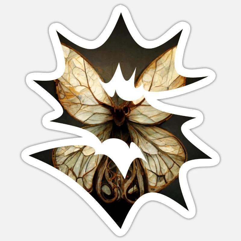Papillon abstrait - Sticker taille S (10 x 10 cm) - blanc mat