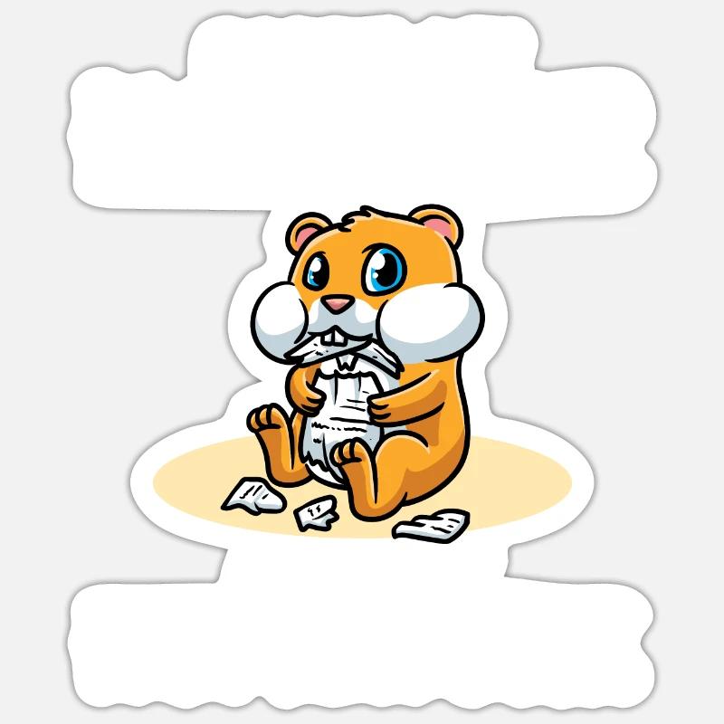 Hamster Devoirs Élèves Sticker taille S (10 x 10 cm)