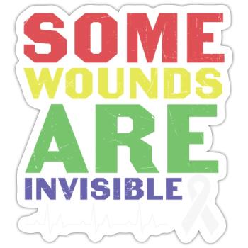 Nicht jede Behinderung ist sichtbar psychische Gesundheit - Sticker Größe S (10 x 10 cm) - Mattweiß - Vorne