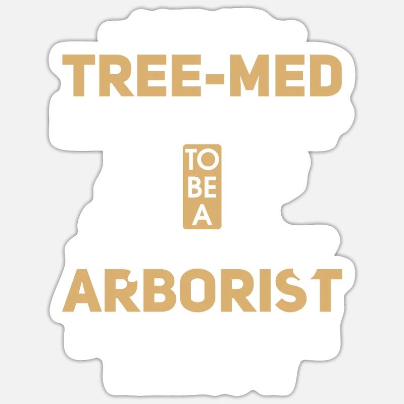 Baumkletterer Arborist Holzfäller Baumpfleger - Sticker Größe S (10 x 10 cm) - Mattweiß