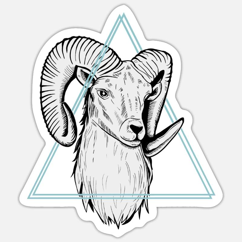 Ram - Sticker size S (10 x 10 cm) - white matte